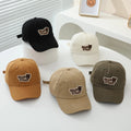 High Quality Summer Children's Baseball Cap with Bear Letter Woven Label Wholesale Common Fabric Sun Cap