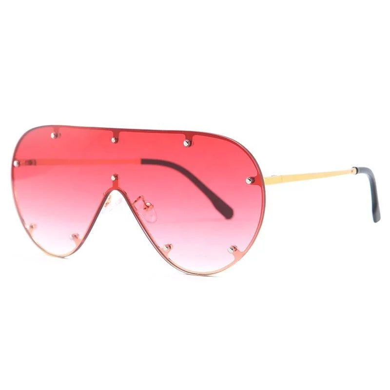 New Style Street Women Sunglasses 2021 Lady Fashion Rimless Egg Frame Airman Sun Glasses