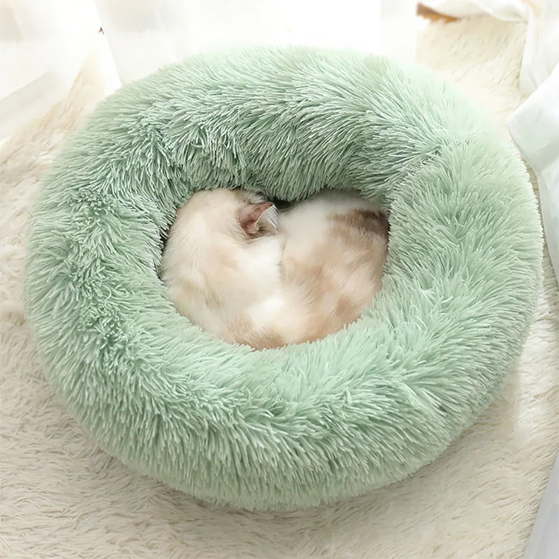 Wholesale New Design Pet Bed Dog Round Cat Winter Warm Sleeping Bag Long Plush Soft Pet Nest Round Depth Kennel Pet Nest