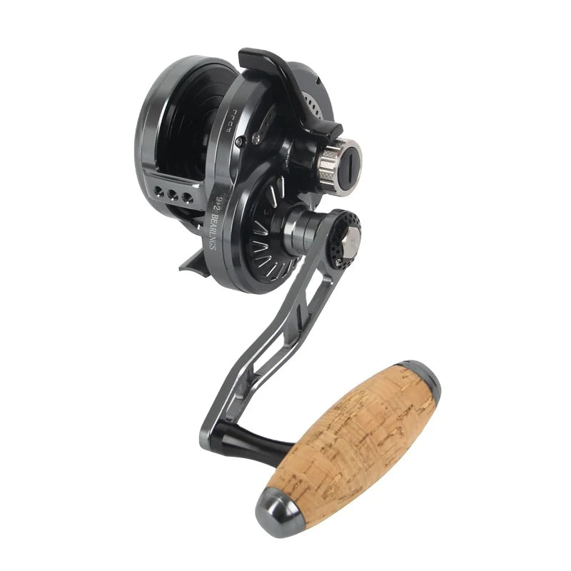 Metal Slow Fishing Reel Handle Knob Sea Fishing Vessels Tackle 9+2BB 6.3:1 Max Drag 30kg Overhead Jigging Reels