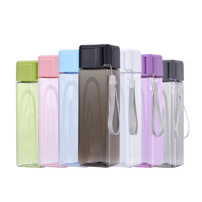 Factory Wholesale Custom Plastic square My Water Bottle BPA Free Small MOQ 500ML