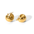 Noval Design 18K Gold Disco Ball Huggie Earrings Women Geometric Pattern Non-Tarnish Stainless Steel Featuring Pearl Diamond