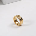 Beautiful High Polished 3 Domed Shape Pieces Zirconia CZ Stones Stainless Steel Luxury Ring