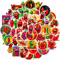 50Pcs Funny Red Green Pepper Graffiti Stickers for Car Bottle Laptop Decor Hot Spicy Mexican Food Sticker