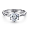 925 Sterling Silver Trendy Rhodium Plated Prong Setting Zircon Engagement Ring for Women's Wedding