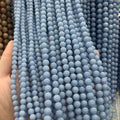 Crystal Healing Gemstone Blue Stone Loose Bead Necklace Bracelet Diy Wholesale Natural Stone Beads Angelite for Jewelry Making