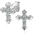 Original Design Trendy Religion Jewelry 925 Sterling Silver VVS Moissanite Cross Stud Earrings for Men Women