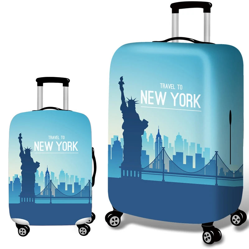 High-Definition Patterns Travel Luggage Cover Spandex Suitcase Protector Washable Baggage Covers Made High-Density Polyester