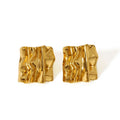 Irregular Bohemian Geometric Stainless Steel Stud Earrings 18K Gold Plated Unisex