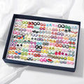 100 Pairs of Mixed Color Children's Polymer Clay Allergy Resistant Earring Boxed Set