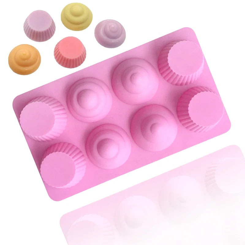 065 8 Cavity Round Shape Chocolate Mold Silicone Making Ice Cream Fondant Food Makers Rubber Mould Silicone Mold Resin Ice Tray
