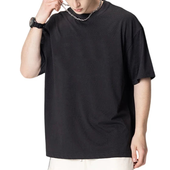 Men's Tshirts Cotton Custom logo High Quality Streetwear Drop Shoulder Blank Tshirts Heavyweight Crew Neck T-shirts for Men