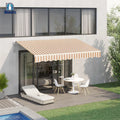 Outdoor Custom Waterproof Sunshade  Retractable  Aluminum Full Cassette Awning Folding Arm with Led Lights