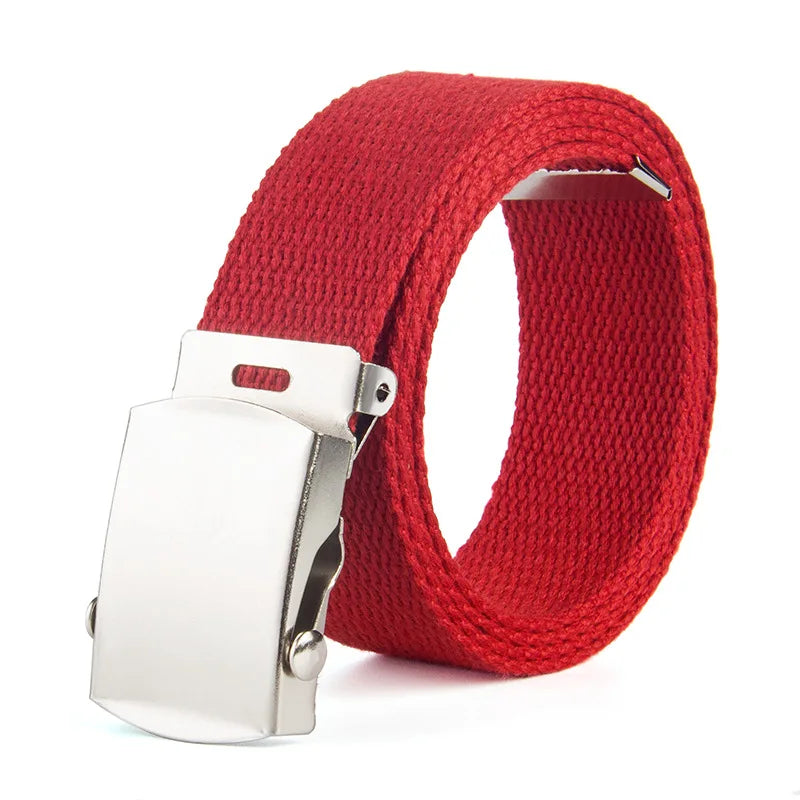 Wholesale 25mm Children's Belt Trend Fashion Universal Thickened Rolling Buckle Canvas Belt Kids Wear Belt