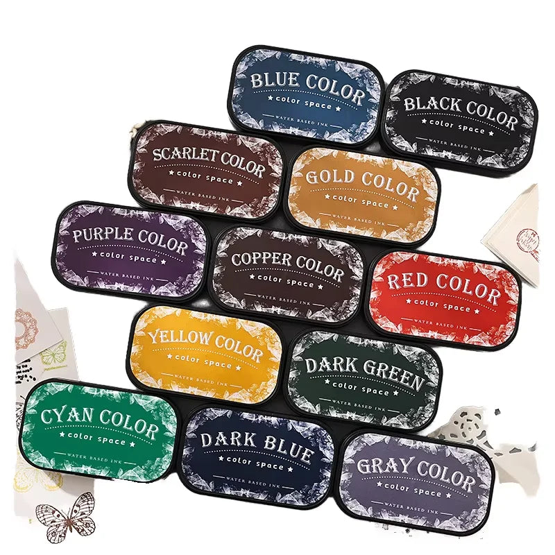 1 Box Color Space High Density Colorful Water-based Retro Stamping Clay Handbook Stamps