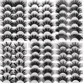 Wholesale Stripped Mink Strip Lashes 25mm Thick Full Fluffy Natural Eyelashes