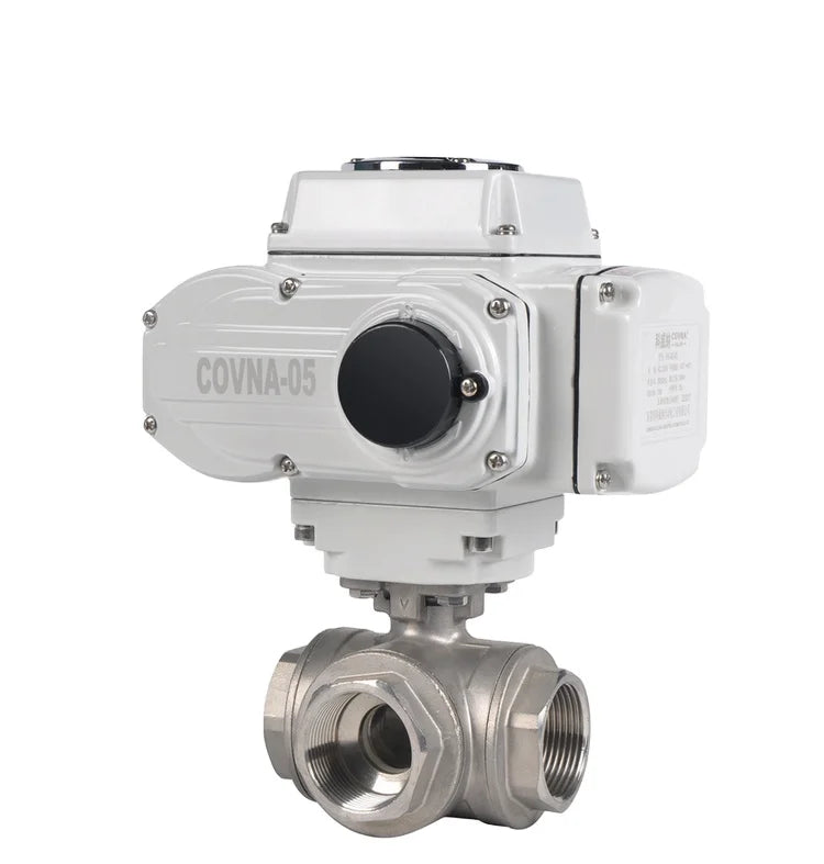 COVNA Urgent Order L/T Port  Inch DN25/50/80  12vdc 110vac 220vac Electric Three Way Valve Control Motorized Threaded Ball Valve