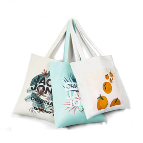 Custom Eco-Friendly Cotton Canvas Totes Bags Calico Bag Plain Folding Shopper Zipper Closure Featuring Custom Letter for Gifts