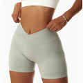 Fashion v Cut Waist Custom logo Scrunch Butt Shorts Workout Seamless Gym Shorts for Women