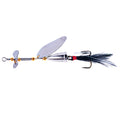 Wholesale SP170 9.5cm 9.9g Metal Spinner Baits Spoon Fishing Lures with Feather Hook