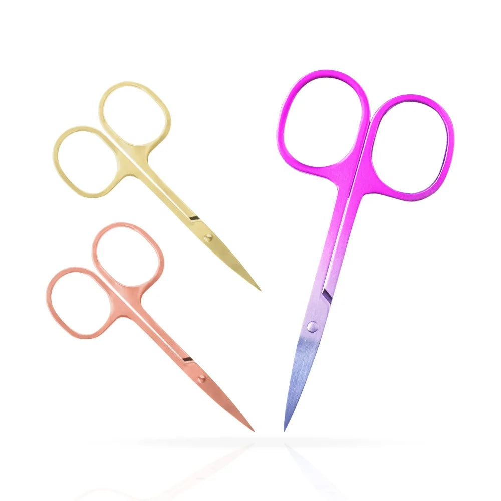 Colorful Chameleon Curved Head Eyebrow Scissors Eyebrow Manicure Scissors Cutter Nail Makeup Tool Eyebrow Scissor