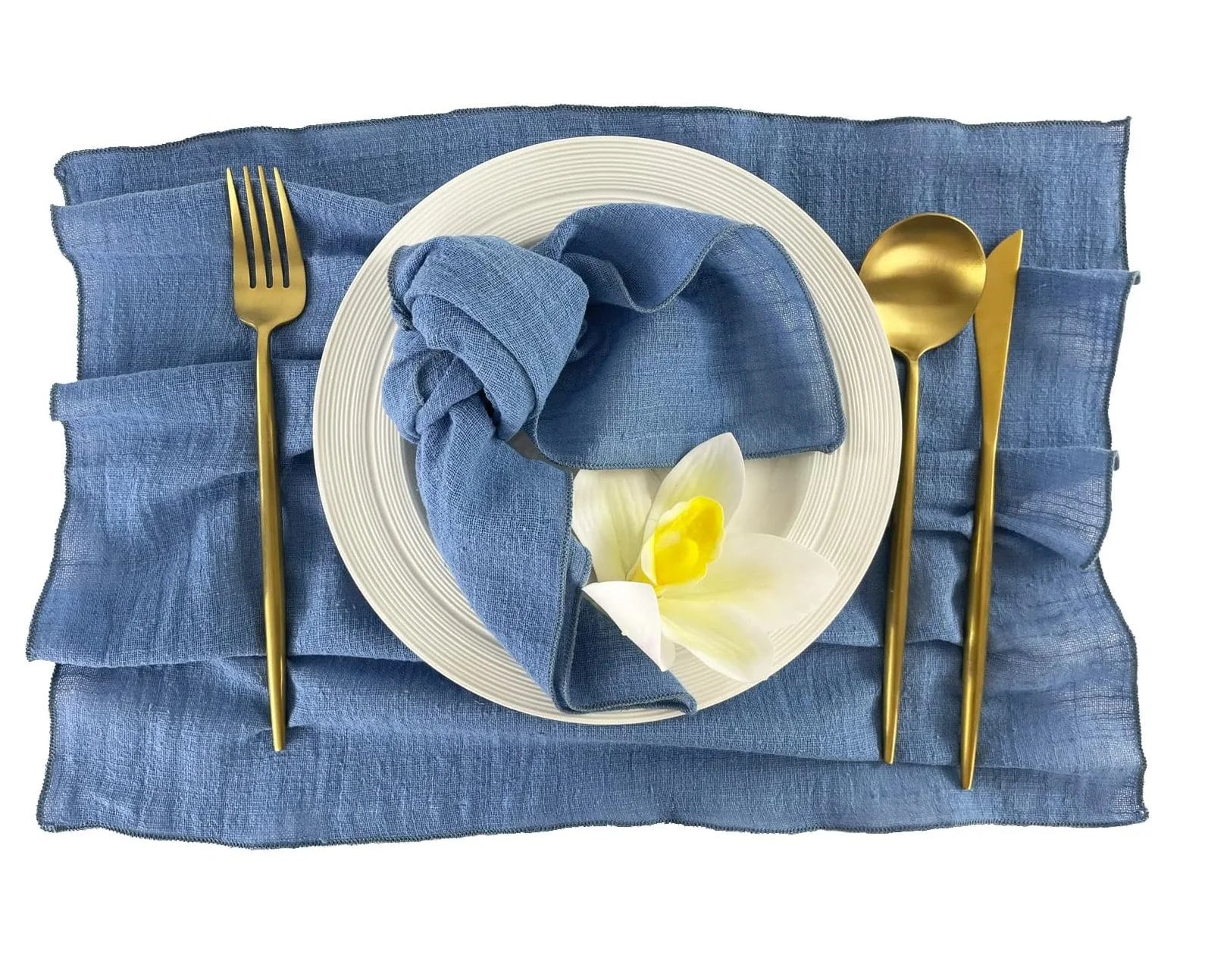 Wholesale 100% Natural Soft Cotton Cloth Napkin Reusable Vintage Style Handmade Dinner Napkins Wedding Decorative Parties Family