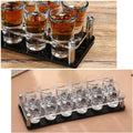 12 Set Shot Glass with Acrylic Cup Holder for Kitchen Storage Shot Glass Liquor Tray Whisky Brandy and Tequila Shot Set 0.75 oz