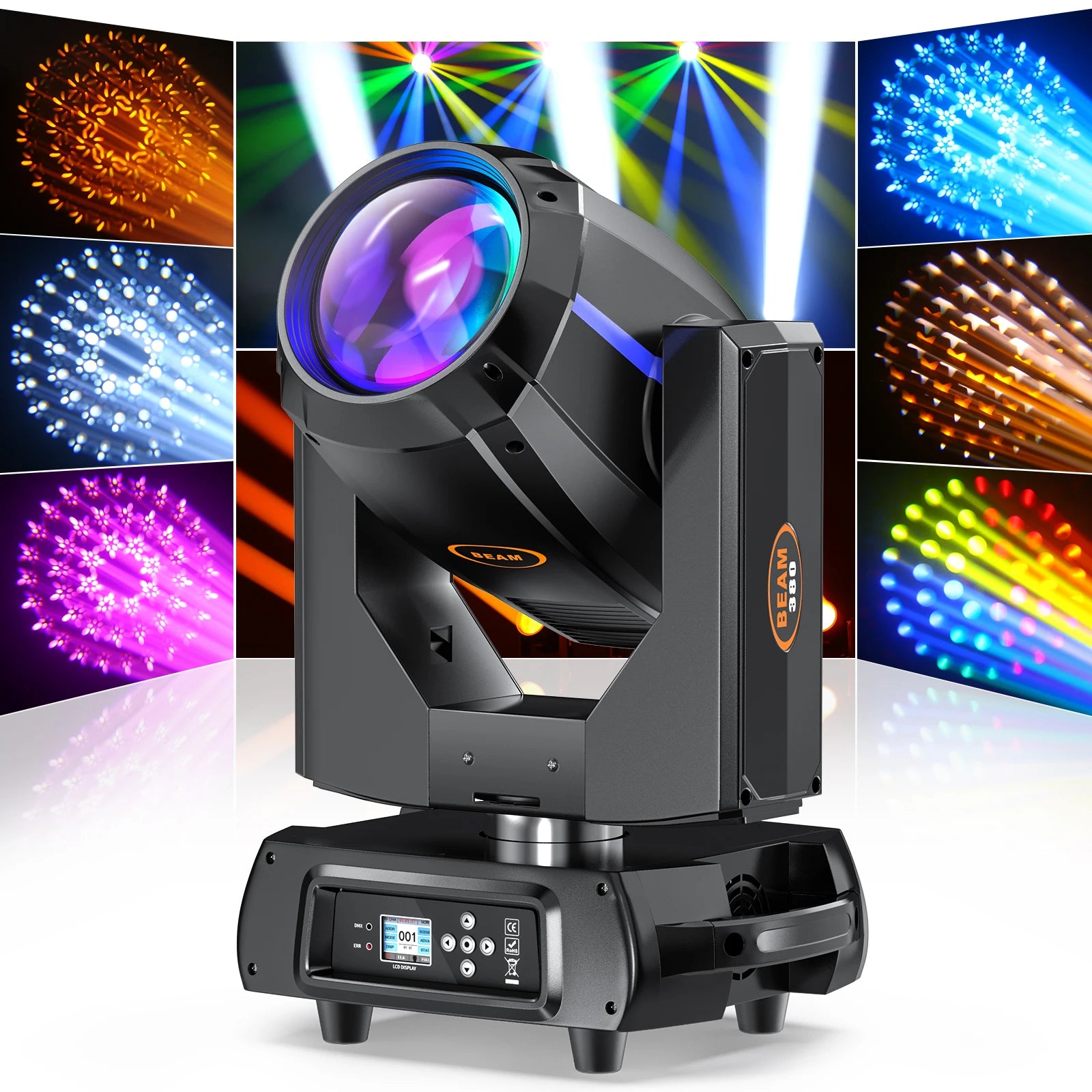 380W Colorful Fogging Beam Moving Head Light for Disco Night Club DJ Luces Discoteca Cabeza Movile Stage Lighting Equipment