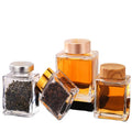 Custom Square Glass Honey Jars 50ml-750ml with Screw Cap Lids Food Storage Jars for Sale