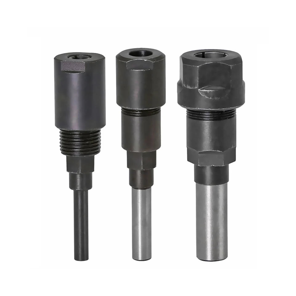 Woodworking Engraving Trimming Machine 1/4 1/2 8mm Extension Shank Rod Router Bits Chuck Collet Adapter Holder Tools