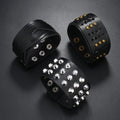 Punk Rock Metal Rivet Leather Bracelets for Men 3-Piece Fashion Accessory Jewelry