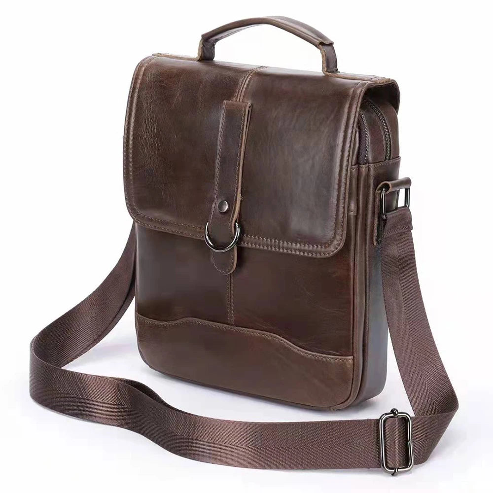 Men's Mini Sports Bag Genuine Leather Casual Crossbody Purse with Alligator Pattern OEM Magnetic Linen Lining
