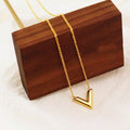 Letter V Pendant Necklace Women's Stainless Steel Initial Necklace Initial Letter Customer Custom Trendy Fashion Necklace