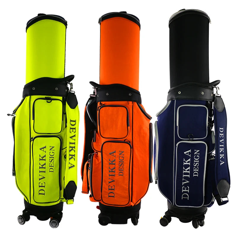 1pc Golf Travel Bags for Airlines Multifunctional Golf Telescopic Bag Nylon Waterproof Wear-resistant Golf Bag with Wheels MegaBDM