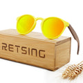 Handmade Polarized Kids Sunglasses: Wooden Frame with Laser Brand for Beach Trips