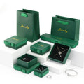 Wholesale Drawer Green Special Paper Sponge Velvet Insert Ring Earrings Necklace Jewelry Packaging Boxes with Bow