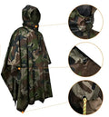 Woqi Factory Delivery Raincoat Pu Coating Camo Camo Used for Men & Women Rain Poncho