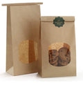 BagDream Bakery Bags with Window Kraft Paper Bags 50Pcs 4.5*2.36*-9.6 Inches