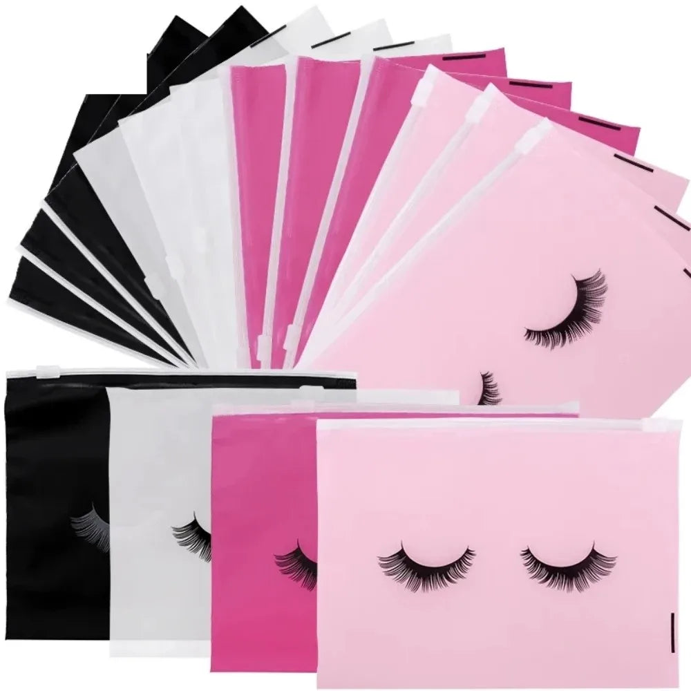 Eyelash Aftercare Bags Reusable Makeup Tools Travel Plastic Storage Lash Extension Pouch Cosmetic With Zipper