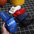 Factory Wholesale Custom Light Weight Waterproof Massage Winter Sports Slides Rubber PVC Embroidered Flip Flops Designer Black