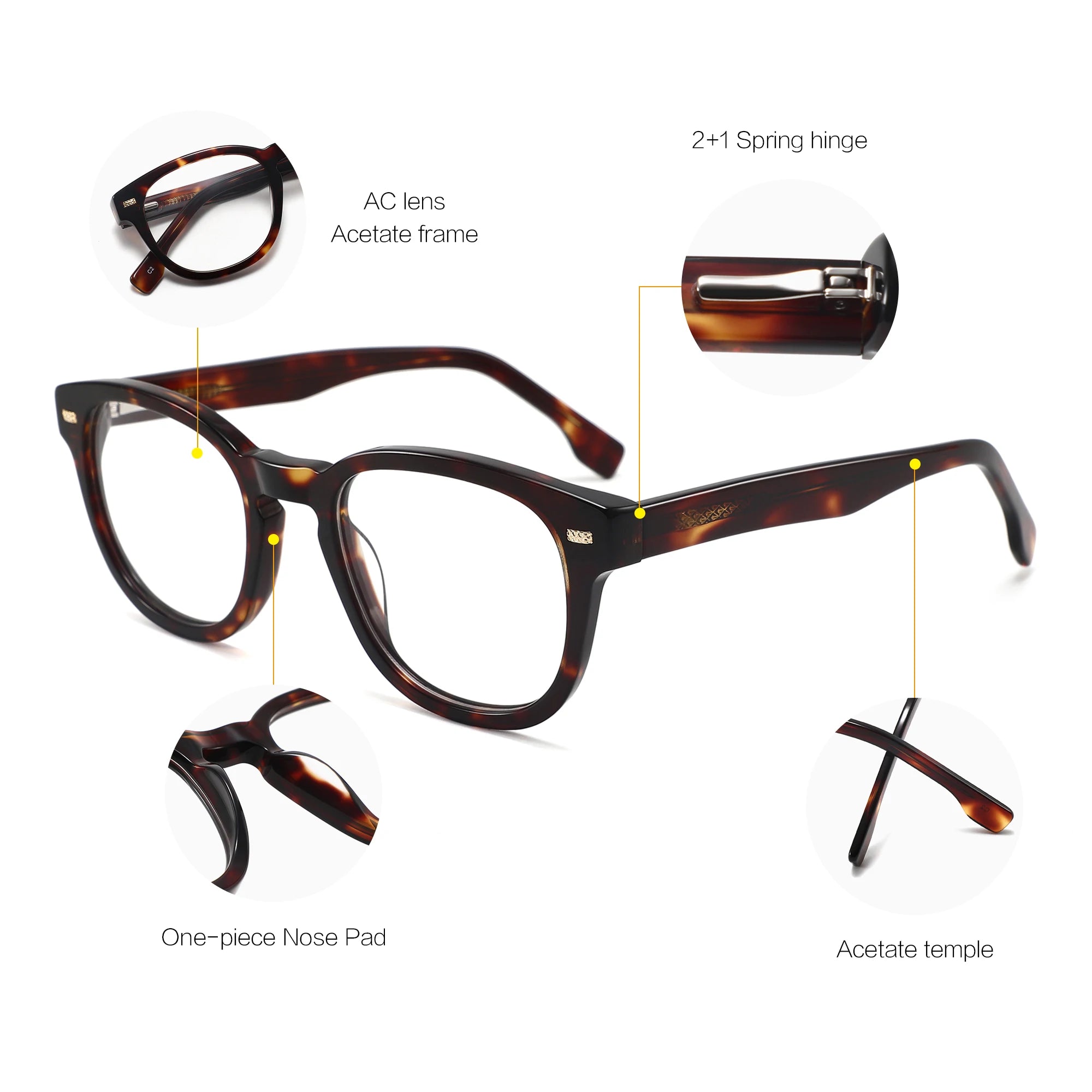 Conchen Glasses Handmade Trendy Fashion Eyeglasses Frame Unisex Acetate Optical Frames 2023