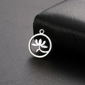Wholesale Stainless Steel Lotus Flower Charm Real Gold Plated Lotus Flower Pendant Jewelry Accessories for Necklace Bracelet