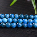 Natural Blue Apatite Stone Round Loose Bead Healing Energy DIY Jewelry Bracelet Necklace Handcraft Design