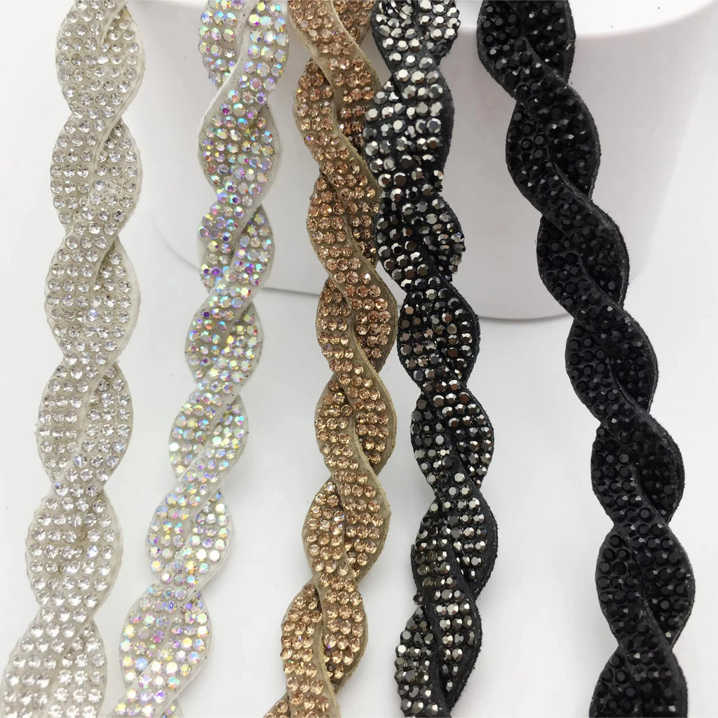 Twisted Customizable Rhinestone Rope for Garment Processing with Glass Rhinestone Trimmings