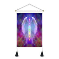 35*50cm Custom Tarot Sun Moon Phase Tapestry Home Decor Cotton Linen Tassel Seven Chakra Bedroom Stick Wall Hanging Art Painting