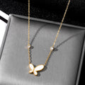 New Fashion Fritillaria 18K Gold Plated Stainless Steel Heart Pendant Necklace for Women Jewelry Wholesale
