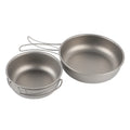 Outdoor Camping Portable Cookware Set  Food Grade Titanium Pot Pan with Folding Handle