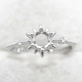 Semi Mount 5*5mm Sterling Silver Ring Empty Frame Blank Support Claw Setting S925 Base Holder Without Center Stone for DIY Inlay