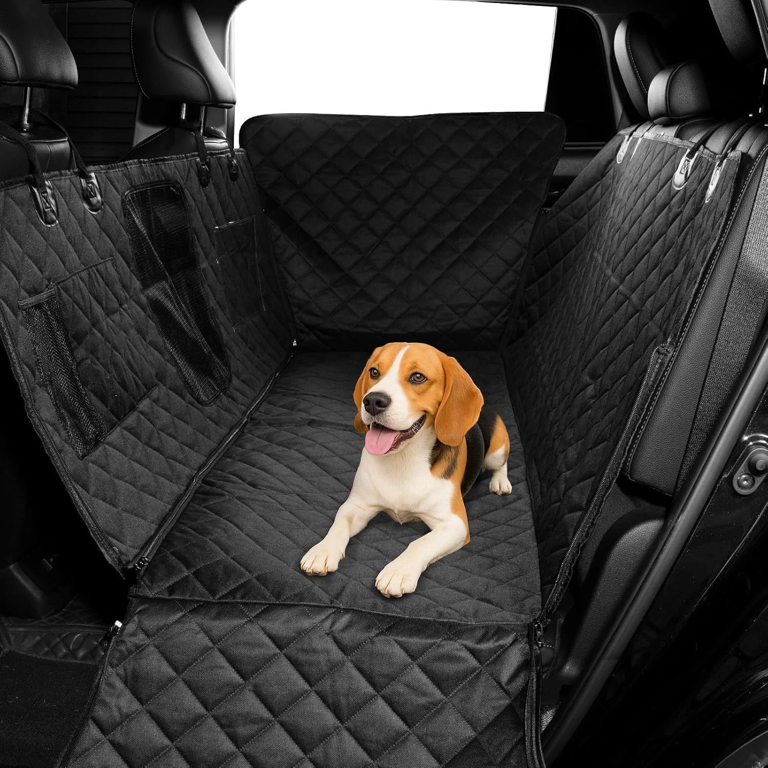 Durable Soft Back Car Seat Cover Detachable Waterproof Scratch-resistant Dog Pet Hammock Rear Seat Non-slip Function