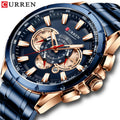 CURREN 8363 Customize Logo Luxury Fashion Quartz Watch Men Watches Stainless Steel Wristwatches Chronograph